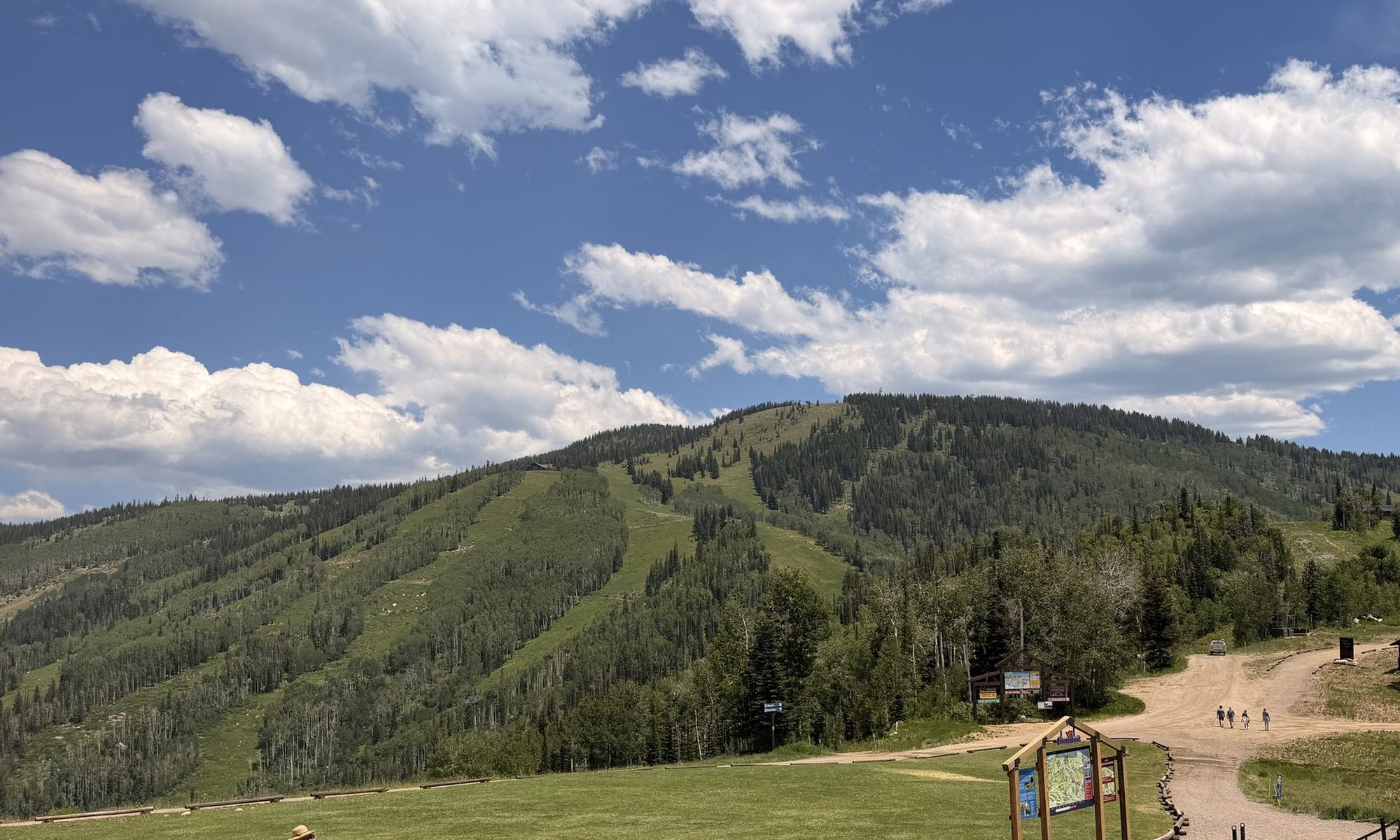 The Steamboat Springs ski area in summer, above the Yampa Valley